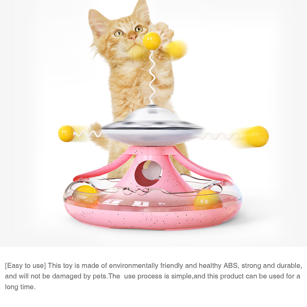 MZP-01 Cat Turntable Leaking Food Toy Pet Toy Funny Cat Stick Cat Feeding Roller Turntable (FDA Certified, BPA Free) - Pink MZP-01 Cat Turntable Leaking Food Toy Pet Toy Funny Cat Stick Cat Feeding Roller Turntable (FDA Certified, BPA Free) - Pink